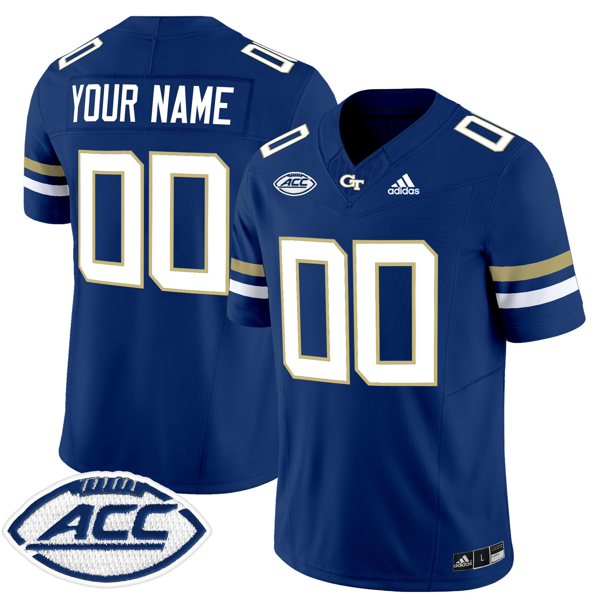 Men Georgia Tech Blue Adidas 2024 Vapor Limited Custom NCAA Jersey style 1->more ncaa teams->NCAA Jersey